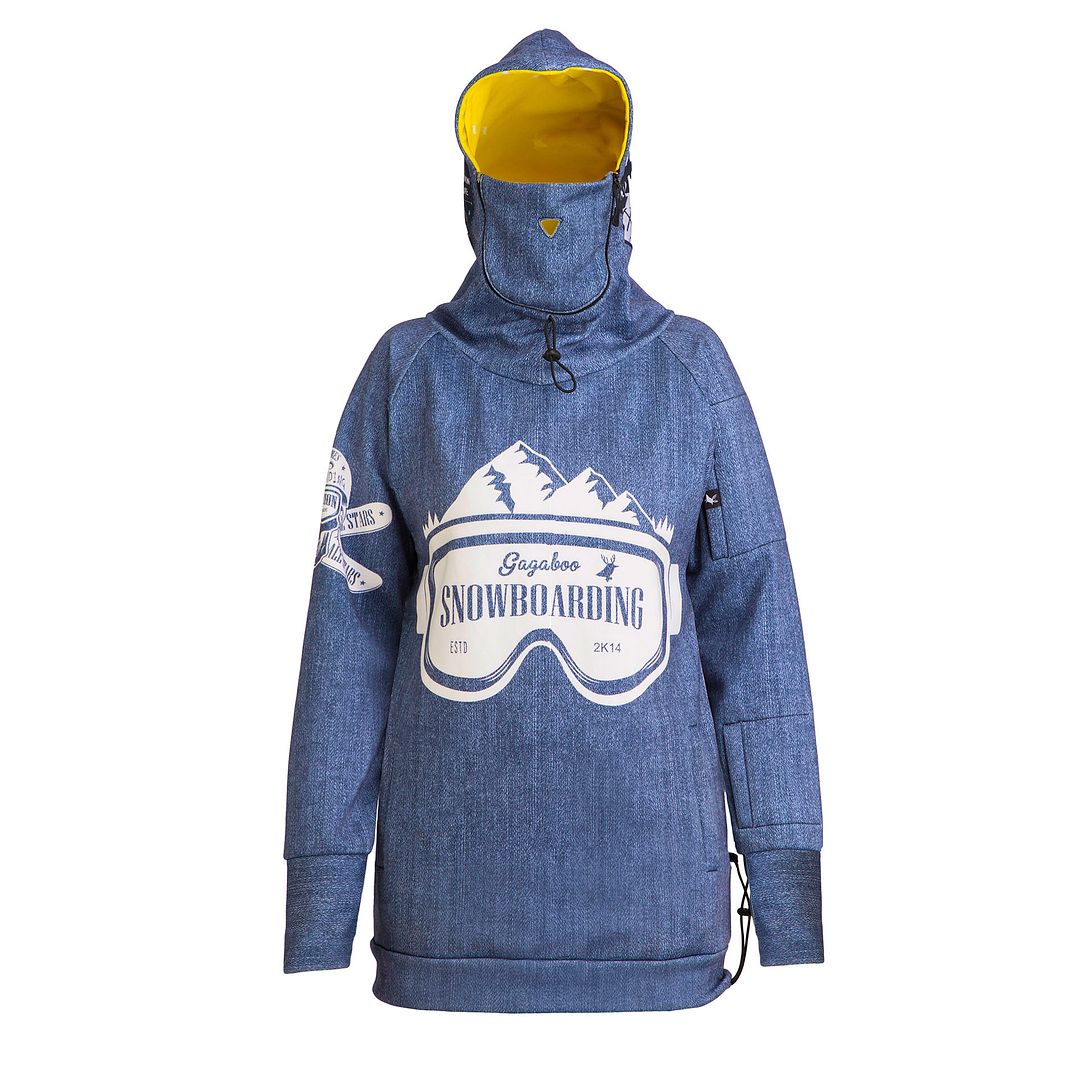 Denim men's snowboard hoodie - water repellent GAGABOO - GAGABOO Official Store